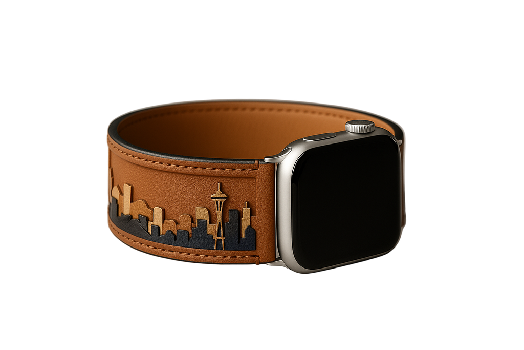 City in Hand™ — Layered Leather Skyline Apple Watch Band