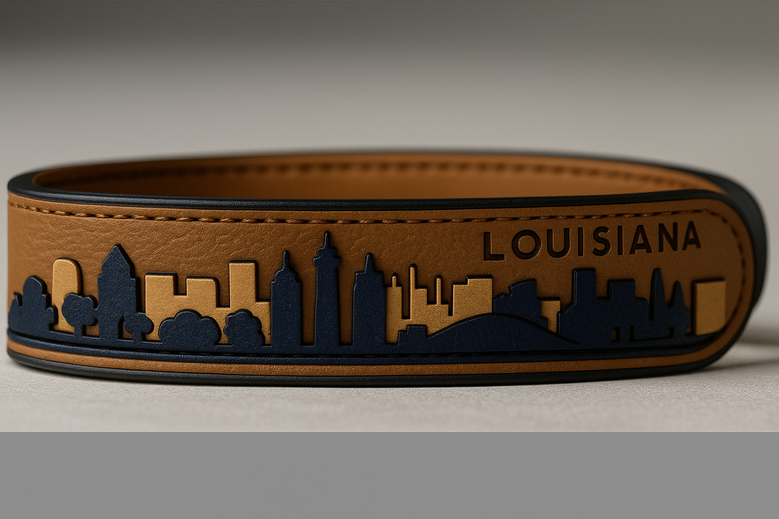 City in Hand™ — Layered Leather Skyline Apple Watch Band