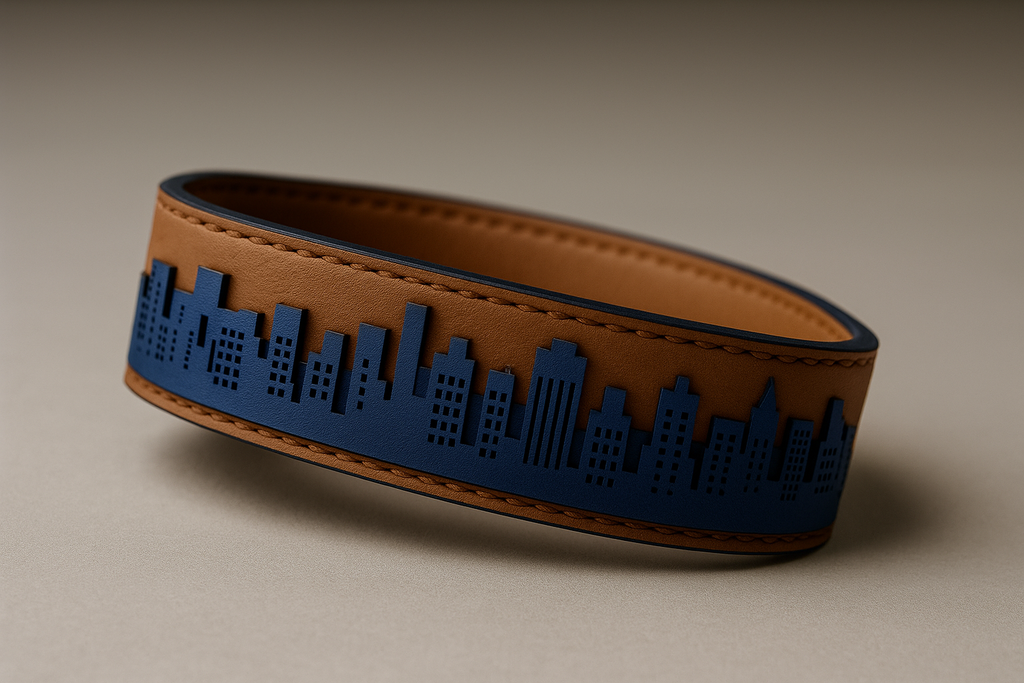 City in Hand™ — Layered Leather Skyline Apple Watch Band