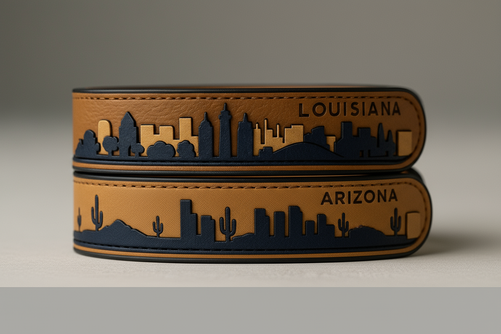 Louisiana and Arizona Dog Collars - Stacked